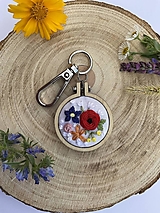 Kľúčenky - Pestrofarebná vyšívaná kľúčenka - 14715254_