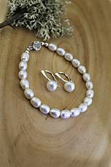 Sady šperkov - perly náramok a náušnice - 14715586_