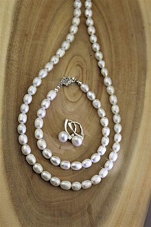 Sady šperkov - perly náhrdelník náramok a náušnice - 14715640_
