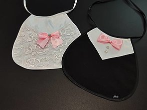 Iné doplnky - Ružové svadobné podbradníky s čipkou (vesta a košeľa) - 14716195_