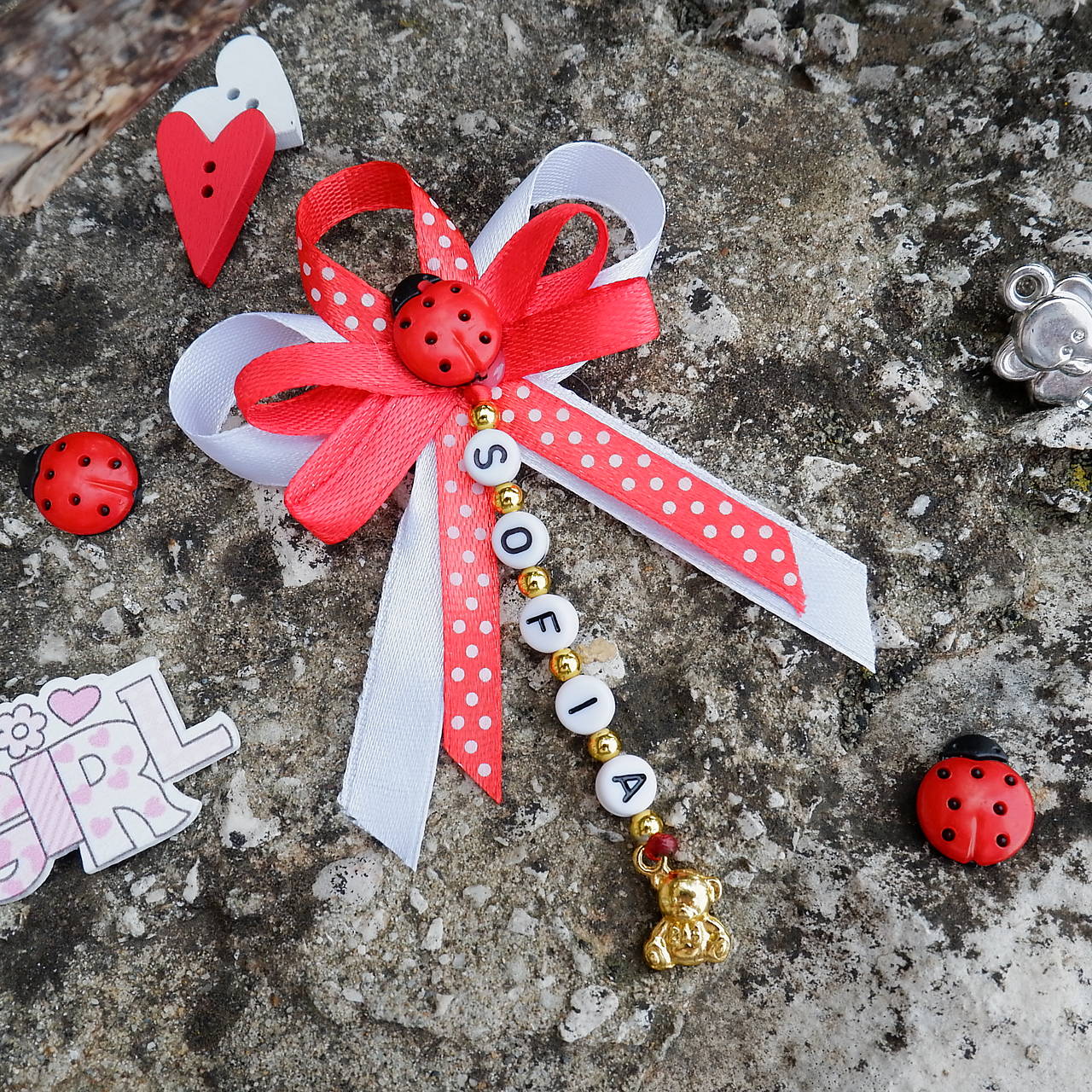 Stužka (mašlička) proti urieknutiu na kočík (Červená)