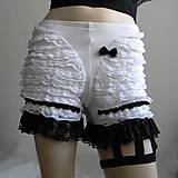 Nohavice - Gotické bielo-čierne šortky - 14719490_
