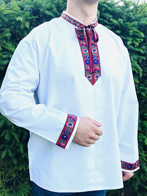 Pánske oblečenie - Folklórna košeľa pánska Marek - 14717711_