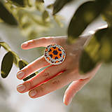 Prstene - #FLOWERPOWER No.2 - oranžový prsteň - 14718291_