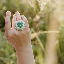 Prstene - #FLOWERPOWER No.1 - tyrkysový prsteň - 14718241_