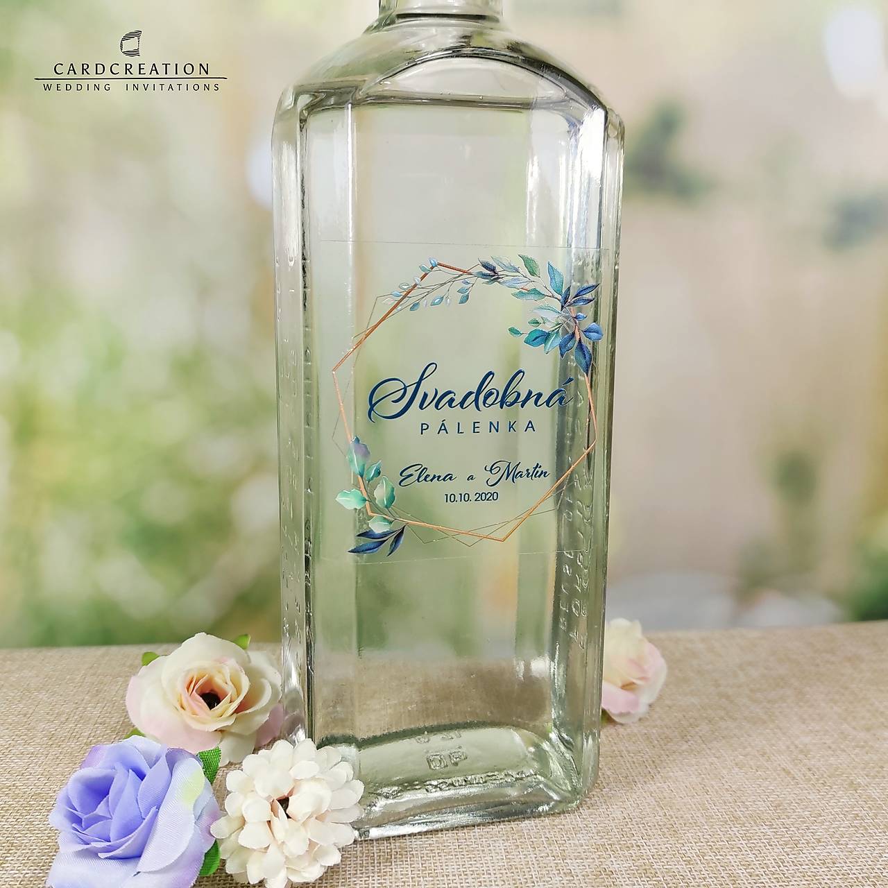 Transparetné svadobné etikety  (90 a viac ks)