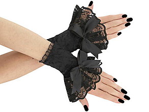 Rukavice - Spoločenské zamatové rukavice čierne 1J - 14721390_