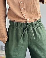 Pánske oblečenie - Pánske ľanové nohavice na doma - 14720526_