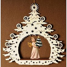Dekorácie - Vianočný stromček s anjelom a stromčekom - 14720065_