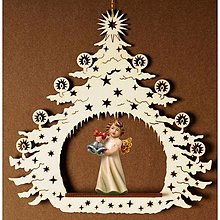 Dekorácie - Vianočný stromček s anjelom a zvončekmi - 14720184_