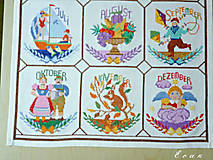 Dekorácie - Vyšívaná tapisérie - závěsný každoroční kalendář - 14724208_
