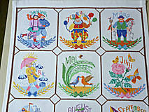 Dekorácie - Vyšívaná tapisérie - závěsný každoroční kalendář - 14724209_