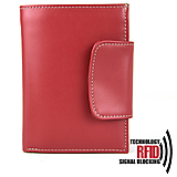 Pánske tašky - Kožená peňaženka vybavená blokáciou RFID / NFC v červenej farbe - 14723407_