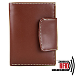 Pánske tašky - Kožená peňaženka vybavená blokáciou RFID / NFC v hnedej farbe - 14723413_