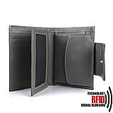 Pánske tašky - Kožená peňaženka vybavená blokáciou RFID / NFC v šedej farbe - 14723419_