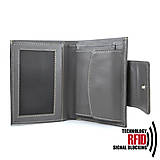Pánske tašky - Kožená peňaženka vybavená blokáciou RFID / NFC v šedej farbe - 14723420_