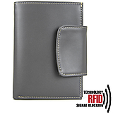 Pánske tašky - Kožená peňaženka vybavená blokáciou RFID / NFC v šedej farbe - 14723424_