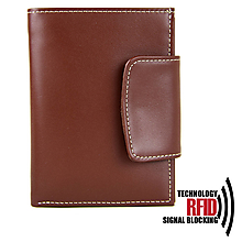 Pánske tašky - Kožená peňaženka vybavená blokáciou RFID / NFC v hnedej farbe - 14723413_