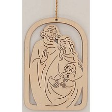 Dekorácie - Drevená laserová dekorácia - Svätá rodina (10ks) - 14723082_