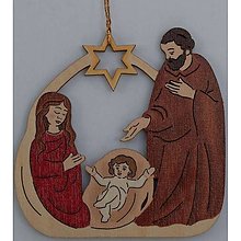 Dekorácie - Drevená laserová dekorácia - Svätá rodina (10ks) - 14723083_