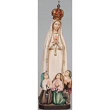 Sochy - Panna Mária Fatimská s korunkou a deťmi - 14723129_