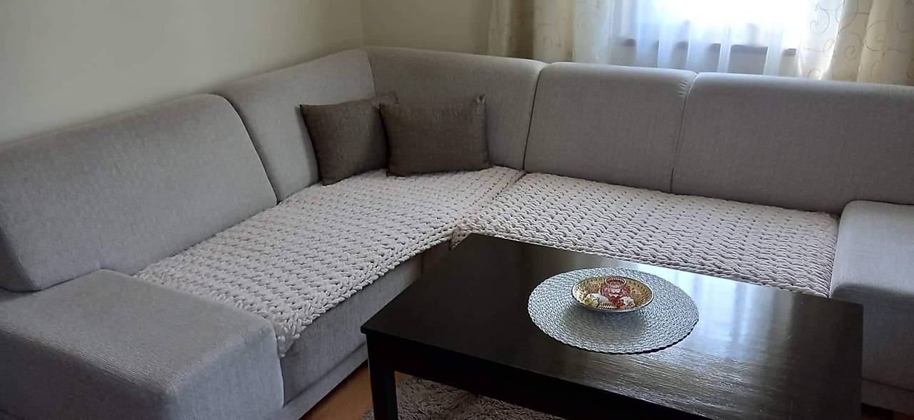Deka z vlny alize puffy (Objednávka, cca (78 x 130) cm - farba slonová kosť)