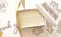 Darčeky pre svadobčanov - Svadobné personalizované mydlá - font ABUQUET - 14722814_