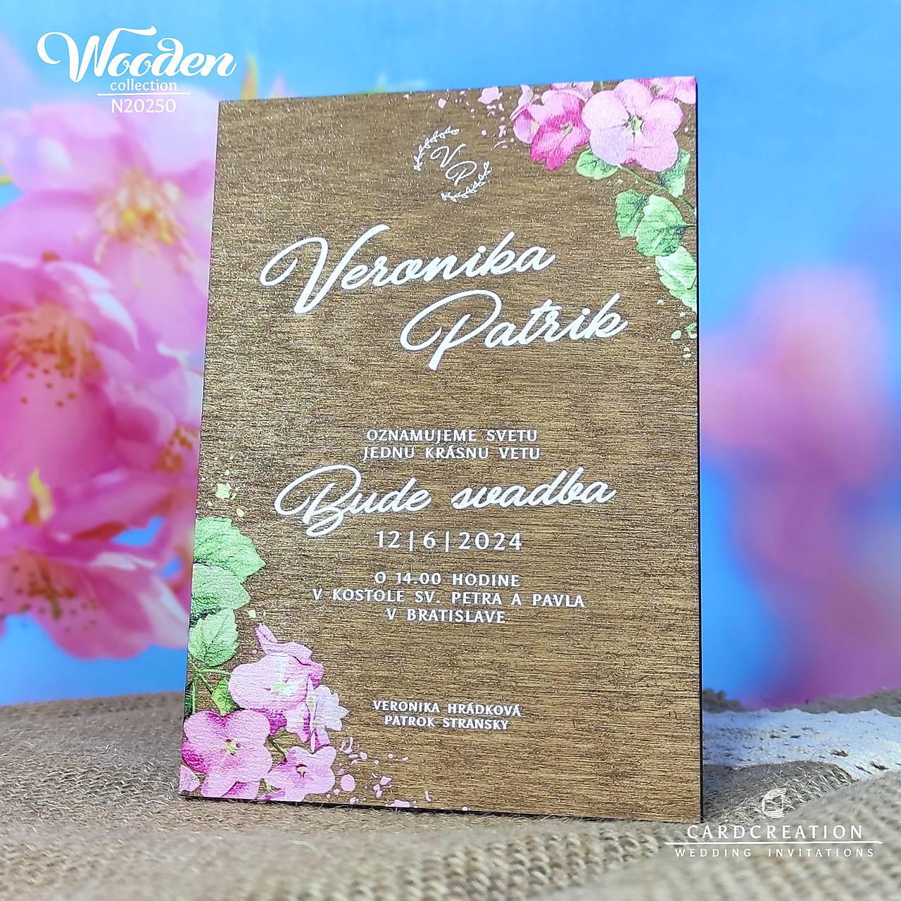 Svadobné oznámenie drevené N20250 (71-100 ks)