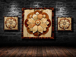 Dekorácie - 3D Dreveny kvet - 14723658_