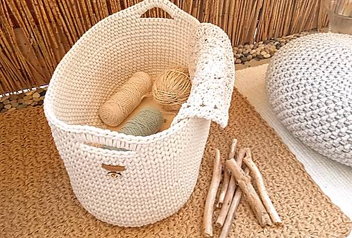 Úložné priestory & Organizácia - Dizajnový kôš HYGGE v prírodných odtieňoch - 14725337_