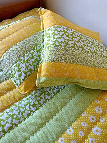 Úžitkový textil - Prehoz Zelená/Žltá - 14726577_