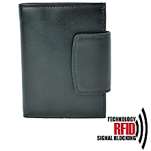 Peňaženky - Ochranná dámska kožená peňaženka v čiernej farbe - 14724949_