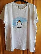 Topy, tričká, tielka - Tučniak - maľované tričko - 14726291_