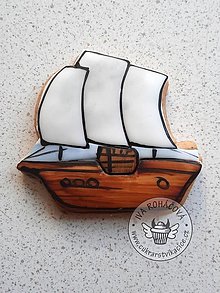Príbory, varešky, pomôcky - Vykrajovačky - Piráti #1542  (#1542 Pirátska loď, obrys) - 14725664_