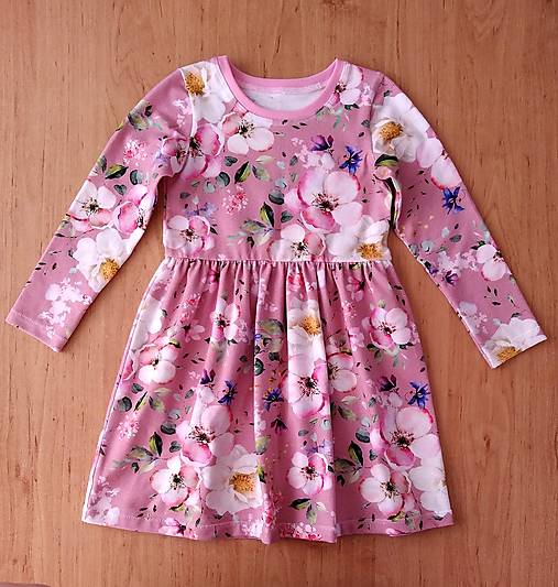 Detské oblečenie - Kvetované úpletove šaty  (122) - 14726832_