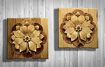 Dekorácie - 3D Dreveny kvet - 14726646_