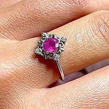 Prstene - Elegant Ruby Zircone Ring Ag925 / Strieborný prsteň s rubínom a zirkonikmi - 14728900_