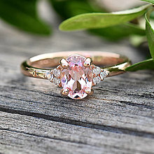 Prstene - Prsteň s ružovým Zafírom a diamantmi - 14730534_