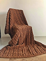 Úžitkový textil - Deka z Alize Puffy 180x110cm - čokoládová - 14730443_