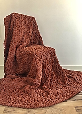 Úžitkový textil - Deka z Alize Puffy 180x150cm - tehlová - 14730467_