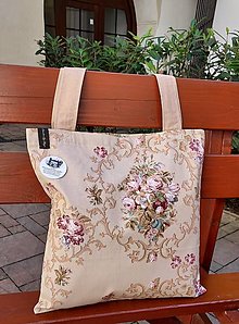 Veľké tašky - Nákupná taška,,retro ruže a ornamenty" - 14732811_