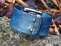 Náramky - Kožený remienok pre apple hodinky modrý - 14733036_