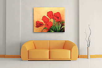 Obrazy - Červené tulipány - 14733388_