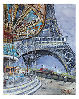 Grafika - Carousel and Eiffel tower (print limitovanej edície) - 14731394_
