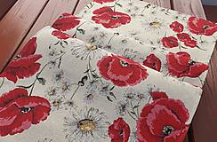 Úžitkový textil - Stredový obrus maky a margarétky - 14734331_