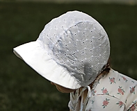 Detské čiapky - Letný detský čepček Veronika s riaseným šiltom - 14734699_