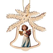 Dekorácie - Zvonček s anjelom a ružami - 14734584_