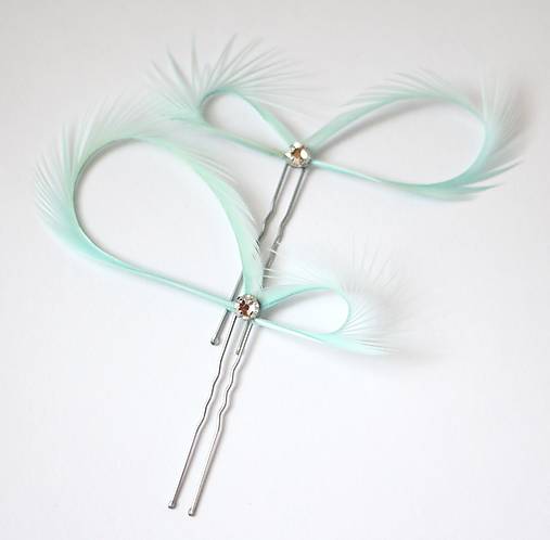 Ozdoby do vlasov - Mini fascinátor mätovo zelený - pre družičky - 14733930_