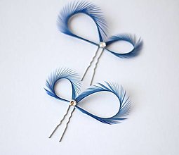 Ozdoby do vlasov - Fascinátory modré ozdoby - royal blue sponky - 14733873_