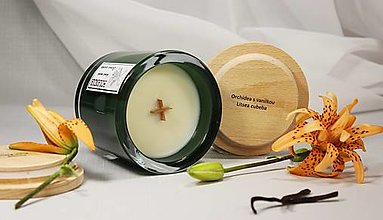Sviečky - Sójová sviečka - Orchidea s vanilkou + Litsea cubeba - 14734181_